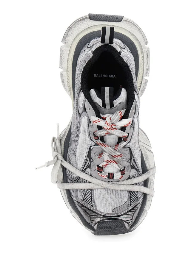BALENCIAGA Sneakers '3XL' with Logo on the Toe in Metallic Tech Fabric Mix for Women in Grey 55% Polyurethane 45% Polyester, photo 8 of 8 from Gaudenzi Boutique