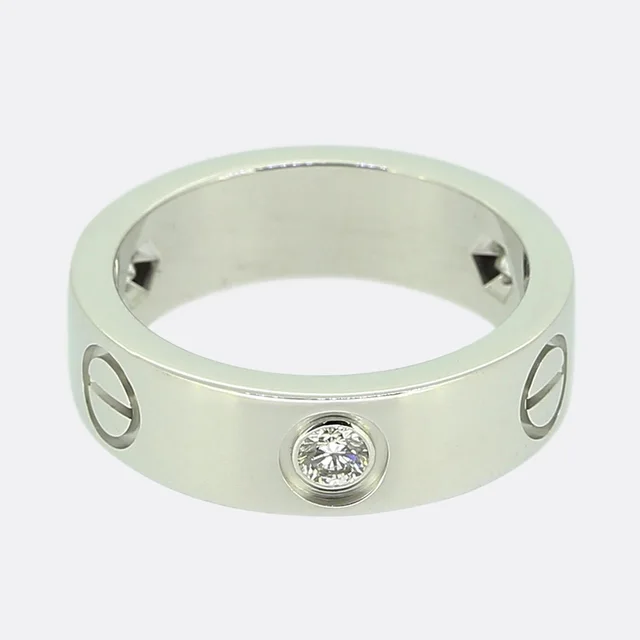 Cartier Three Diamond LOVE Ring Size K (50) from The Vintage Jeweller