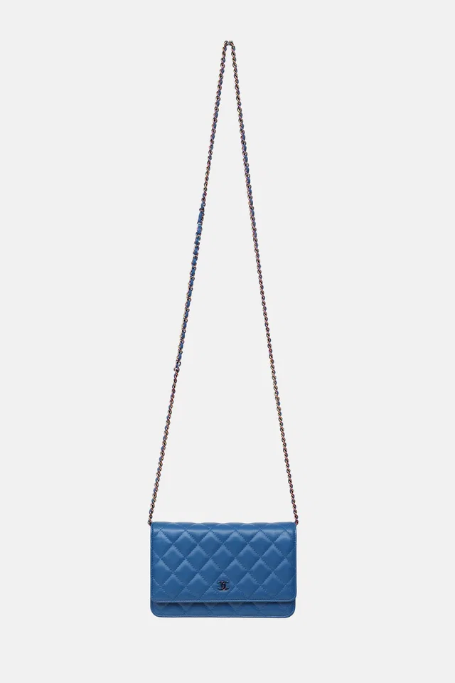 Chanel 2020 - 2021 Rainbow Quilted Wallet On Chain in Leather from VSP Consignment