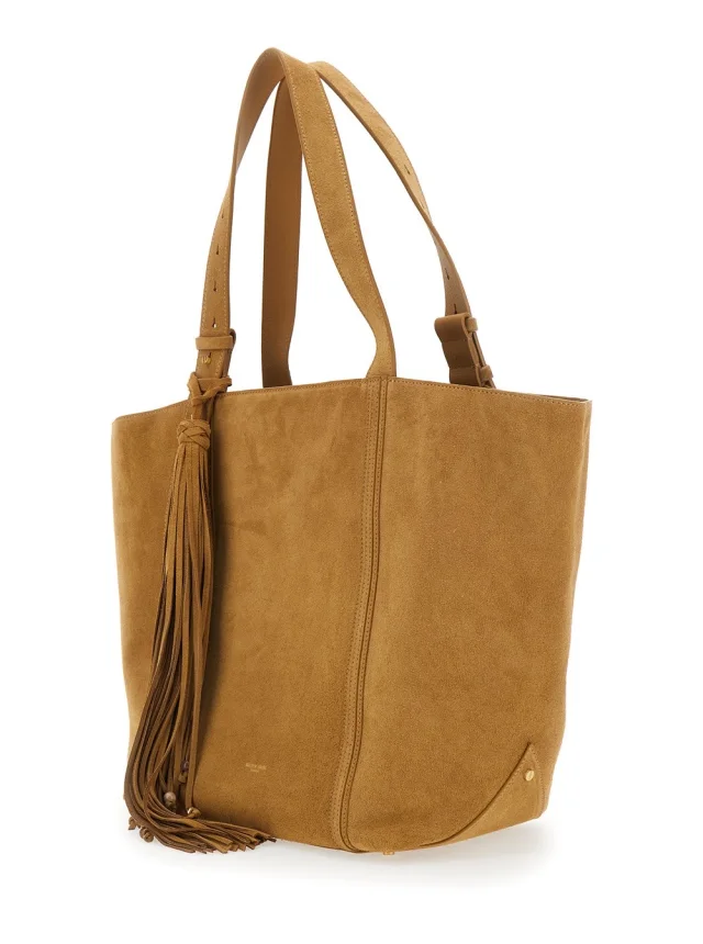 GOLDEN GOOSE '24/7' brown Shopper with Logo on the Front and fringes with micro metal studs in suede in Brown 100% Cow, photo 3 of 10 from Gaudenzi Boutique