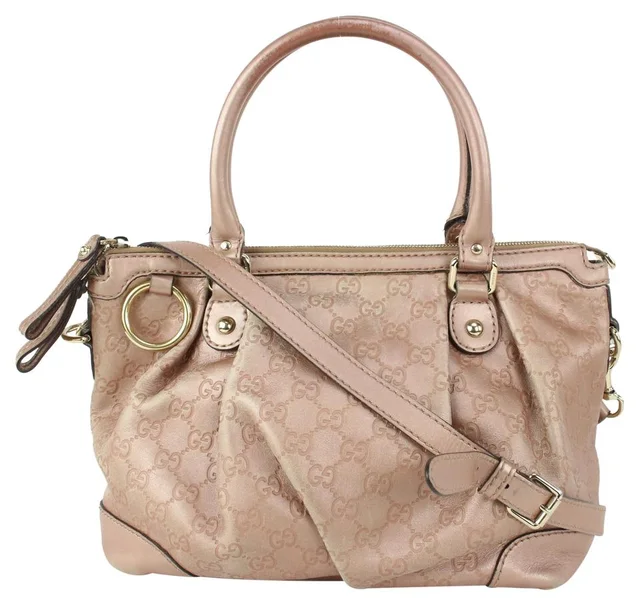 Gucci Pink Leather Guccissima Medium Sukey Top Handle 2way Bag in Pink Leather from Bagriculture