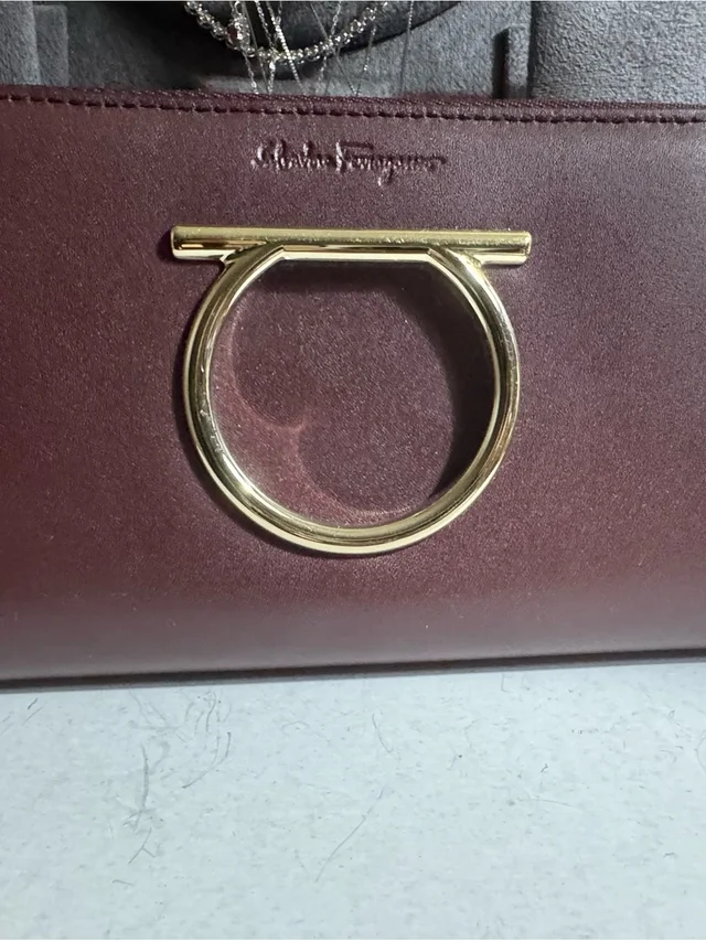 Ferragamo Burgundy Leather Handbag in gold|red Leather from Poshmark
