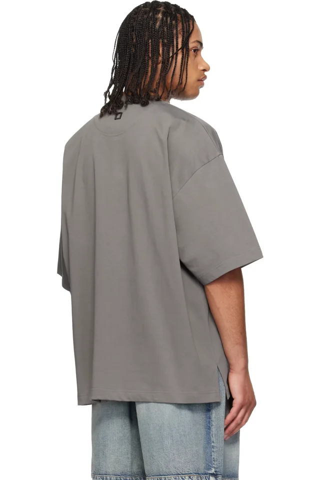 WOOYOUNGMI Gray Cotton Over Size T-shirt, photo 3 of 4 from SSENSE