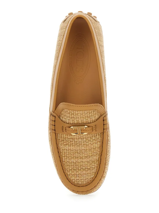 TOD'S RAFIA MOCASSIN in Beige 51% Polyamide 49% Cotton, photo 8 of 8 from Gaudenzi Boutique