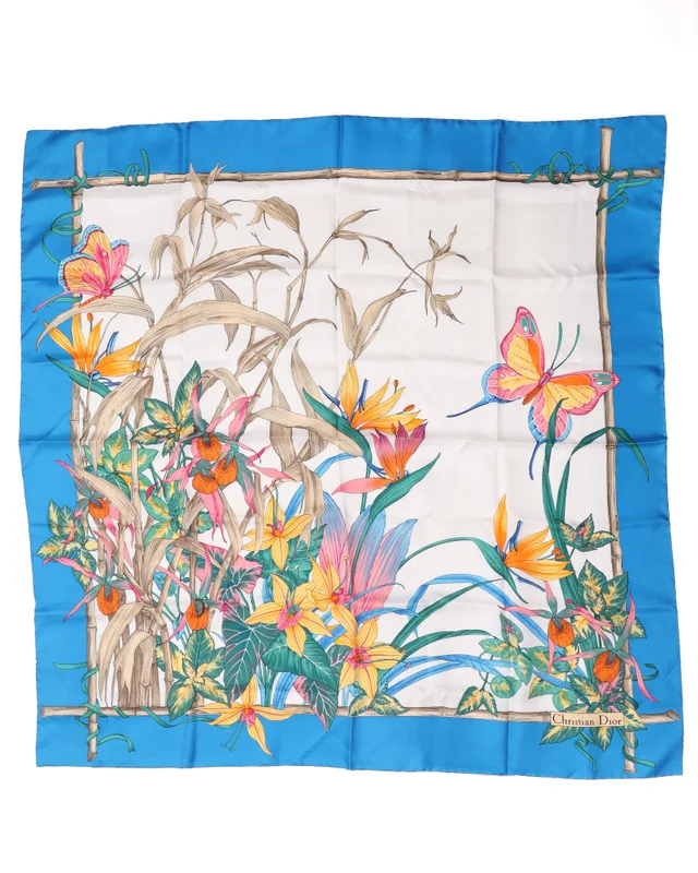 Dior 90 Floral Silk Scarf in Silk from A Retro Tale, photo 2 of 3