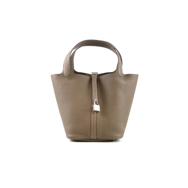 Hermès Picotin 22 Etoupe PHW Z Stamp in Taupe Clemence leather from The Purse Affair