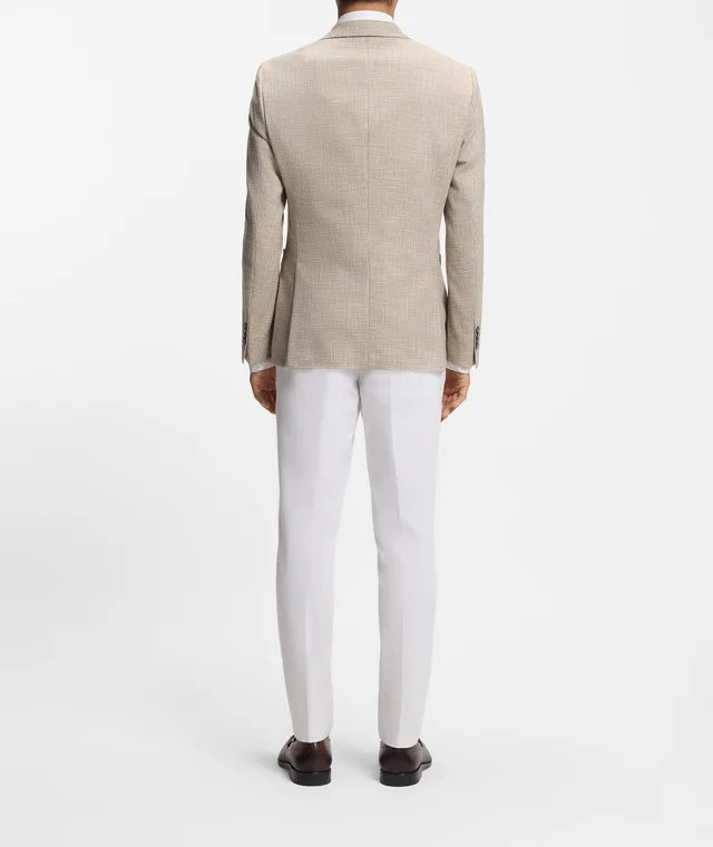 BOSS Hutson Cotton-Blend Sport Jacket in Olive 66% cotton, 20% viscose, 12% linen, 2% elastane, photo 3 of 7 from Harry Rosen