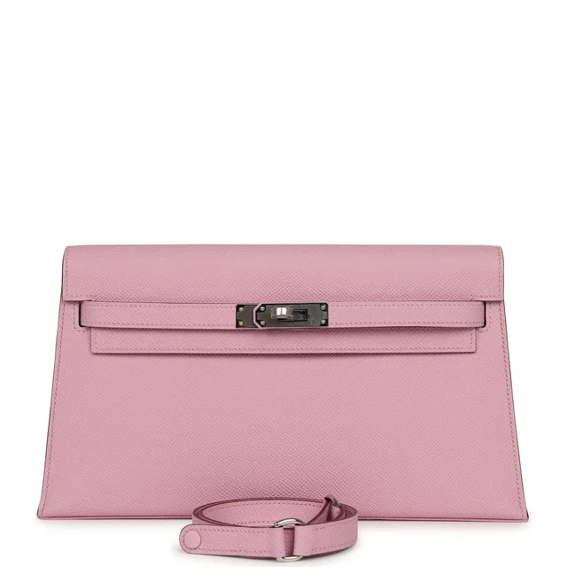 Hermès Kelly Elan Mauve Sylvestre Epsom Palladium Hardware in Epsom leather from Madison Avenue Couture