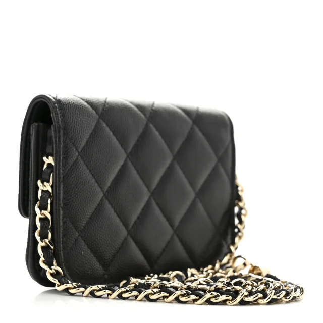 Chanel Caviar Quilted Mini Chain Belt Bag Black in Black Caviar leather from FASHIONPHILE, photo 3 of 11