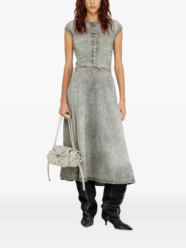 Diesel denim full skirt with athletic stripes, photo 2 of 2 from FARFETCH