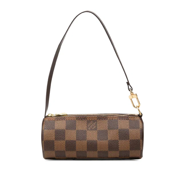 Brown Louis Vuitton Damier Ebene Papillon Pochette Handbag in Brown Canvas from Designer Revival