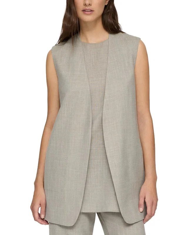 Lafayette 148 New York V-Neck Open Front Vest, image 1 of 1 from Gilt