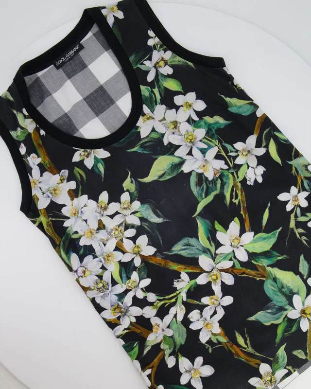 Dolce & Gabbana Black and White Print Floral Top Size IT 36 (UK 4) in Black from Sellier
