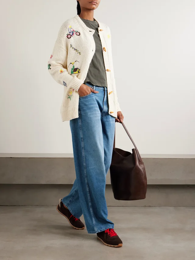 MOTHER The Delinquent Nerdy mid-rise wide-leg jeans in Blue, photo 2 of 2 from NET-A-PORTER (Canada)
