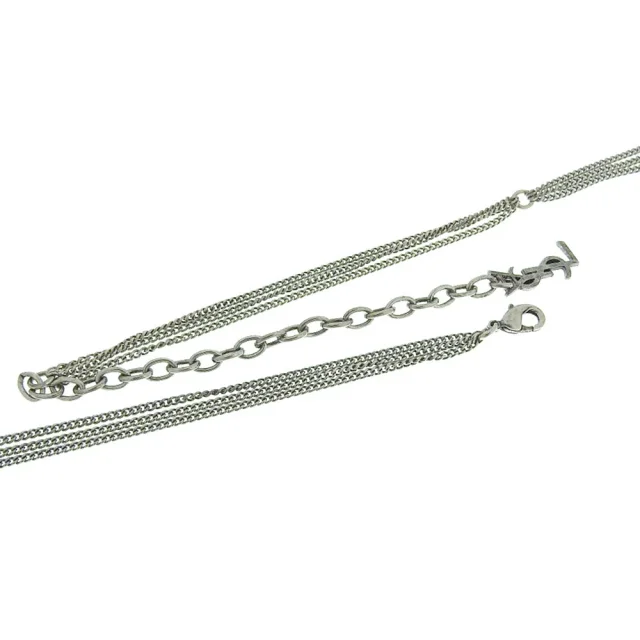 Saint Laurent Tassel Logo Necklace in Silver Others from LuxUness, photo 3 of 5