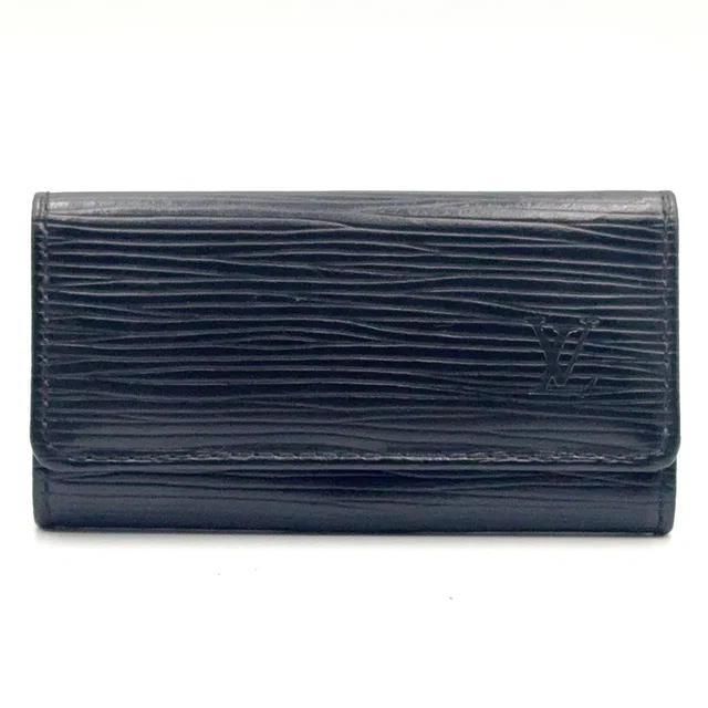 Louis Vuitton Multicles 4 Epi Noir Leather Black Key Case Silver Key Holder in Black Leather from The Reluxe