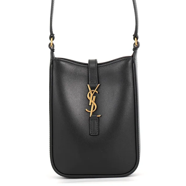 Saint Laurent Shoulder Bag Mini Vertical Calf Leather Black in Black Calfskin from The Reluxe