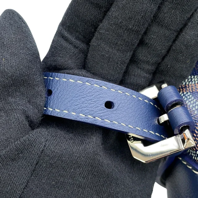 Goyard Sisal Bread Backpack Navy BlueCISALPMMLTY12CL12P PVC Leather in Navy Leather from GALLERY RARE, photo 9 of 13
