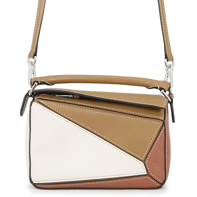 Loewe Puzzle bag Beige/Brown/WhiteA510U95X34 Leather Size Mini in Brown Leather from GALLERY RARE