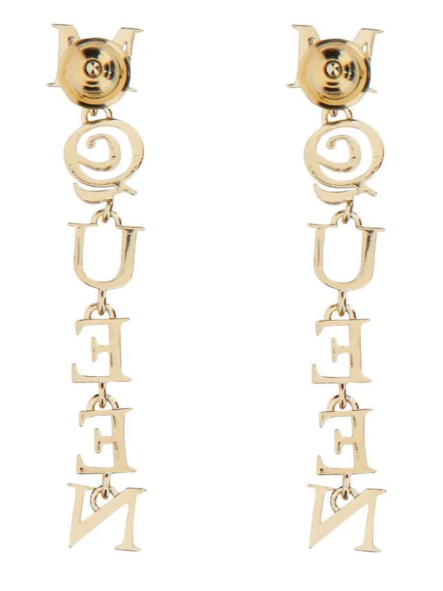 Alexander McQueen Logo Earrings — Gold Main: Brass in Gold from HEWI