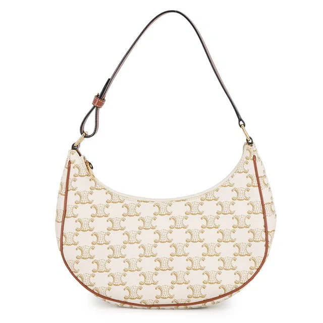 Celine Triomphe Ava One Shoulder Bag White193952BZJ.01BC Leather PVC in Leather from GALLERY RARE