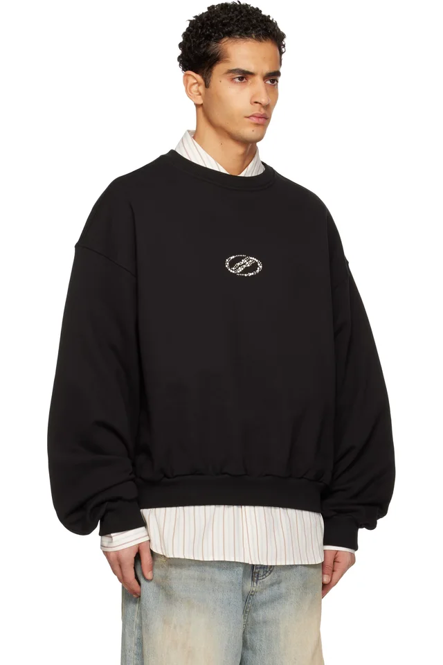 We11done Black Se11done Sweatshirt, photo 2 of 4 from SSENSE