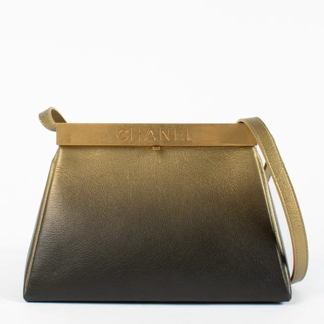 Chanel Gold Trapeze Bag in Gold Leather from Labellov