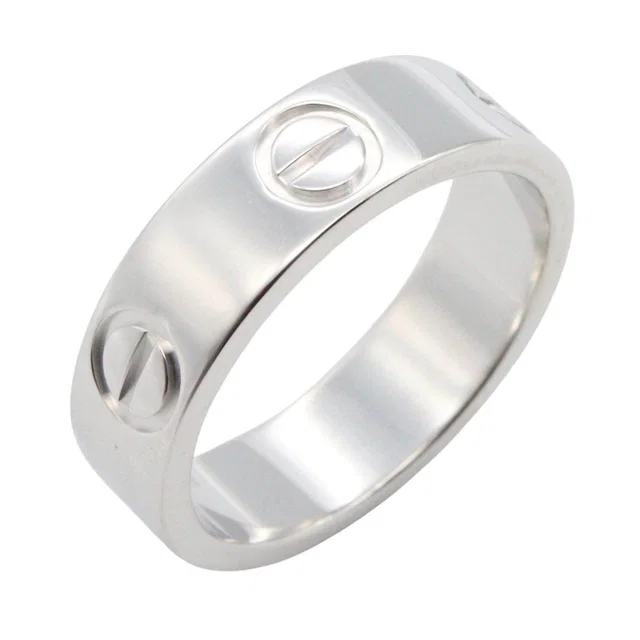 Cartier Love Au750 White Gold Ring Size 11 in White from LuxUness
