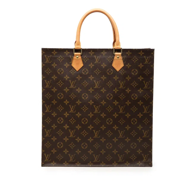 Brown Louis Vuitton Monogram Sac Plat Tote Bag in Brown Coated canvas from Designer Revival