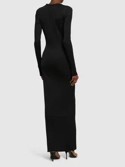 Area Long dress with V-neckline in 97% Viscose, 3% Elastane, photo 3 of 5 from LUISAVIAROMA