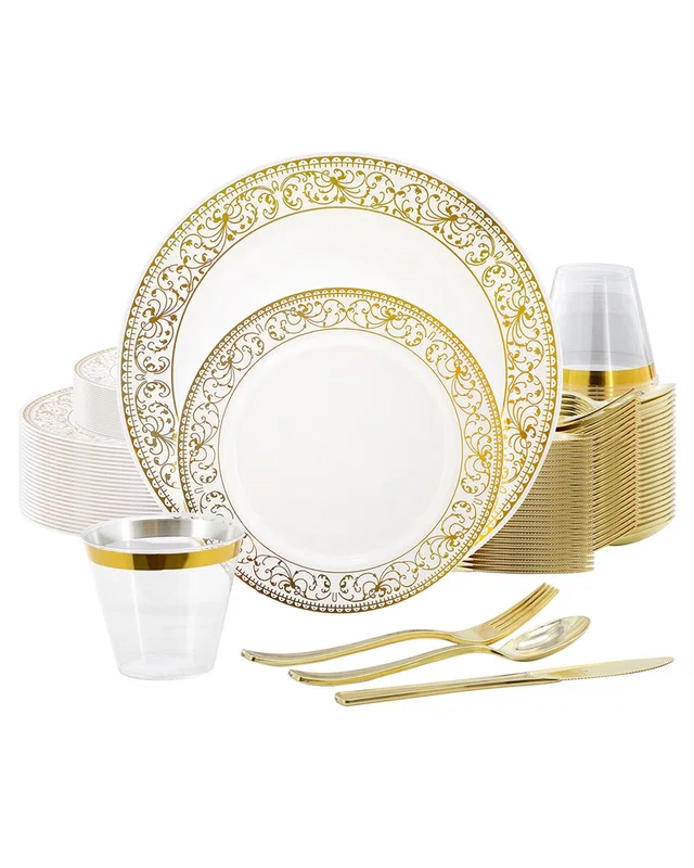 Elama 150pc Disposable Plastic Dinnerware Party Set, image 1 of 1 from Rue La La
