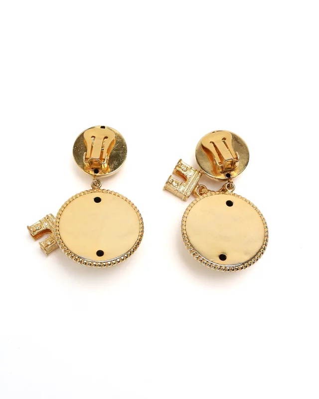 Celine Triomphe Dangling Clip-on Earrings from A Retro Tale, photo 2 of 2