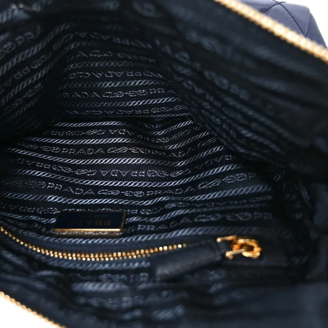 Prada Re-Nylon Saffiano Stitched Re-Edition 1995 Chaine Shoulder Bag Navy in Navy Saffiano leather from FASHIONPHILE, photo 5 of 11