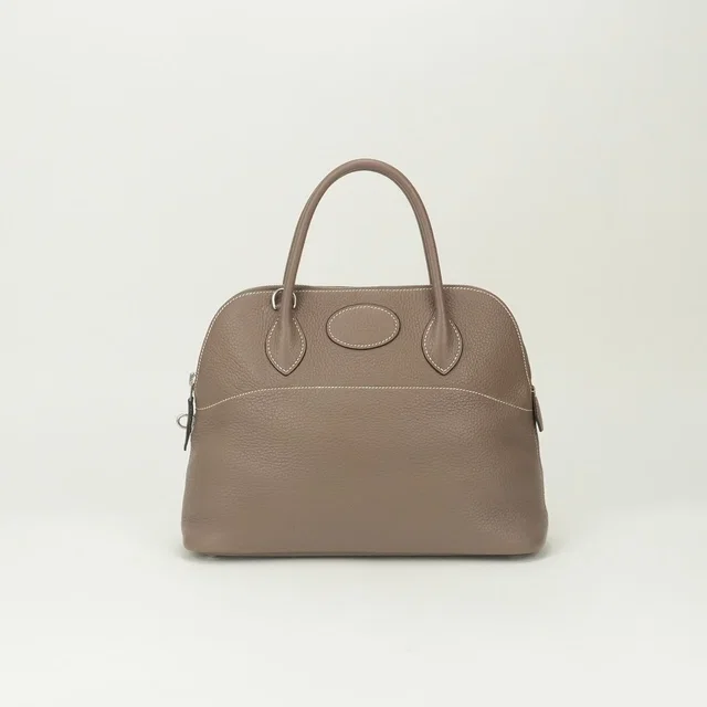 Hermès Bolide 31 Tote Shoulder Bag Taurillon Clemence Etoupe Gray Silver 2-Way in Taupe Clemence leather from The Reluxe