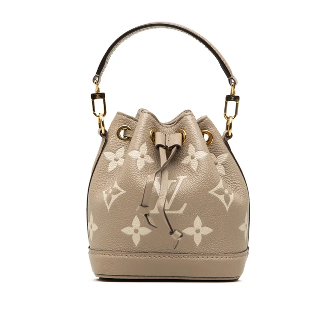 Brown Louis Vuitton Bicolor Monogram Empreinte Nano Noe Bucket Bag in Brown Leather from Designer Revival