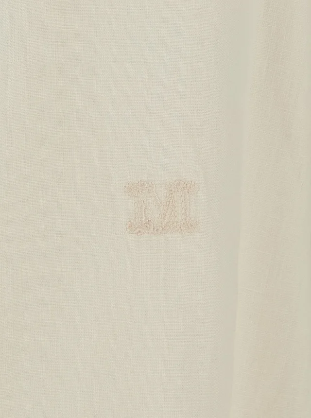 MAX MARA Beige Long-Sleeved Shirt with Classic Collar in Linen for Women in Beige 100% Linen, photo 5 of 6 from Gaudenzi Boutique