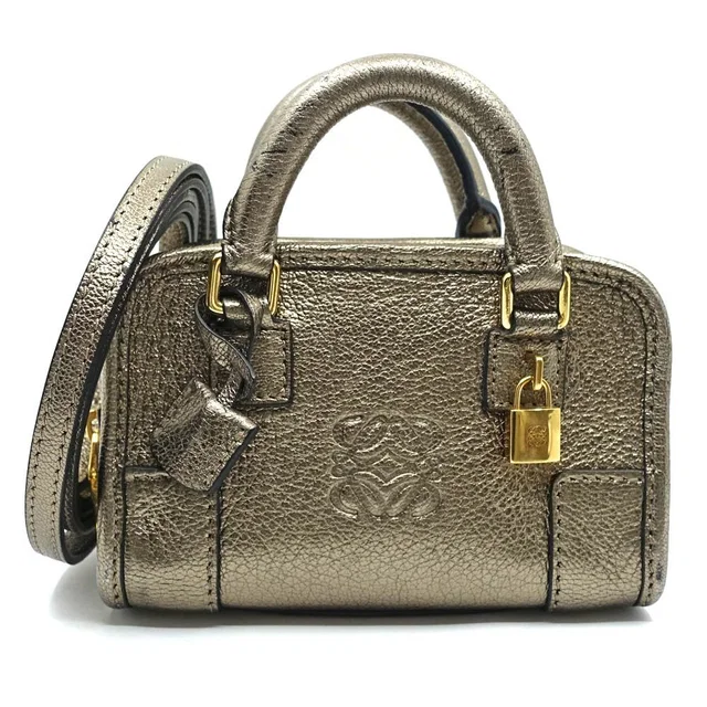 Loewe Amazona Micro Mini Shoulder Bag Gold Strap in Gold Leather from The Reluxe
