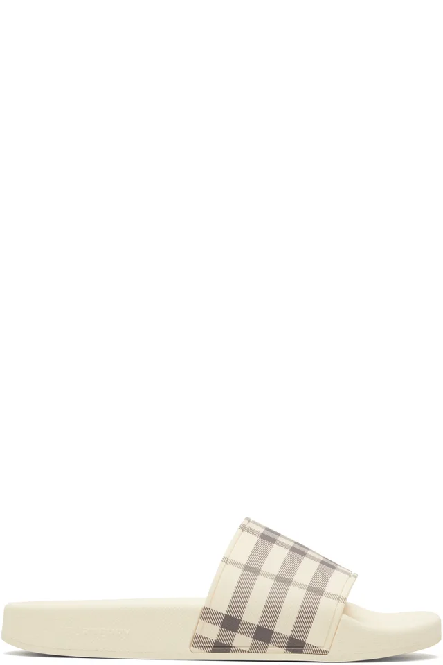 Beige Check Slides