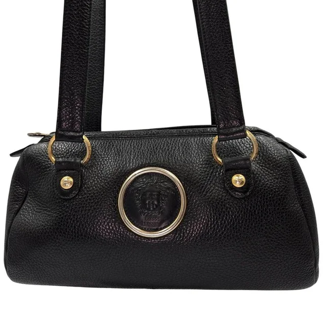 Versace Women's Going out Bag - Black/Gold in black|gold from Depop, photo 1 of 1