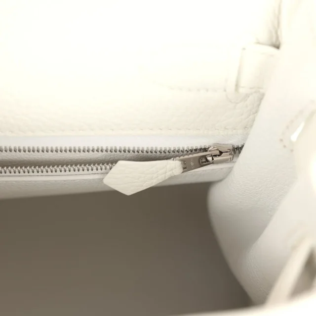 Hermès Kelly Retourne 28 White Clemence Palladium Hardware in White Clemence leather from Madison Avenue Couture, photo 9 of 9