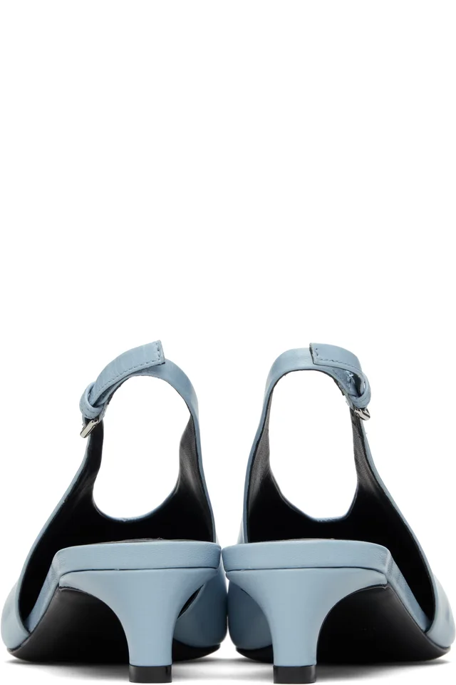 Jil Sander Blue Slingback Heels, photo 2 of 5 from SSENSE