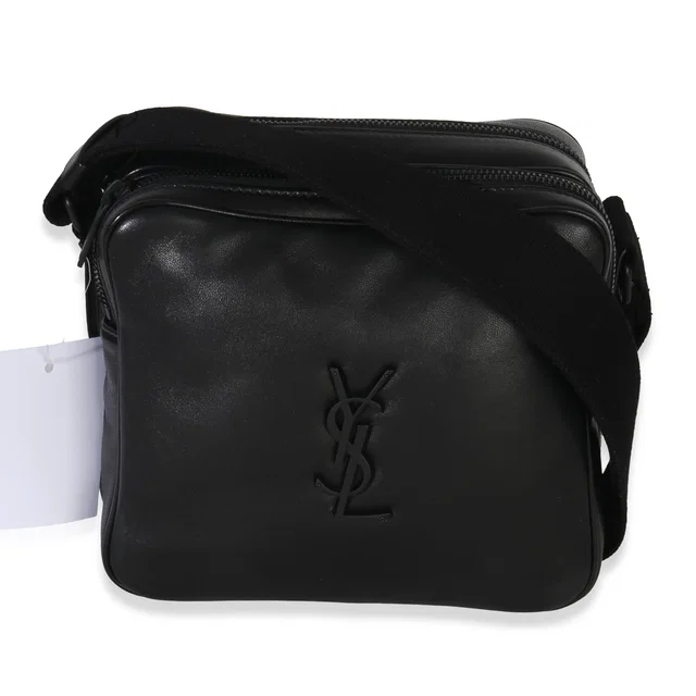 Saint Laurent Black Lambskin Monogram Niki Cube Camera Bag Leather Handbag in Black Lambskin from HEWI
