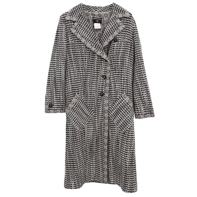 Chanel 2001 Coat Brown #36 in Brown Nylon from AMORE Vintage Tokyo