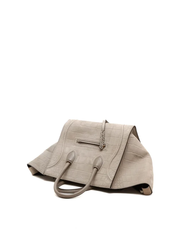 Celine Crocodile Embossed Nubuck Luggage Phantom Tote Bag in Suede from A Retro Tale, photo 5 of 9