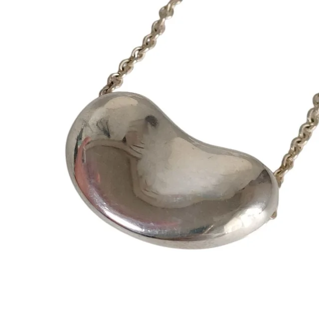 Tiffany & Co. Elsa Peretti Bean Chain Pendant 925 Sterling Silver in Silver from The Reluxe