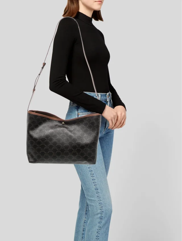 Celine Triomphe Soft Shopper 2025 in black Canvas from The RealReal, photo 2 of 6