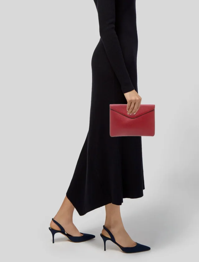 Delvaux Leather Clutch in red Leather from The RealReal, photo 2 of 6