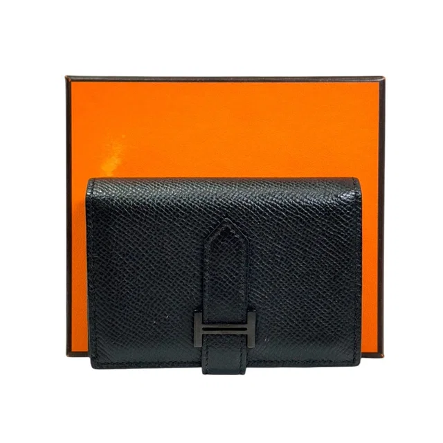 Hermès Bearn Mini Wallet So Black in Black from Luxury Promise