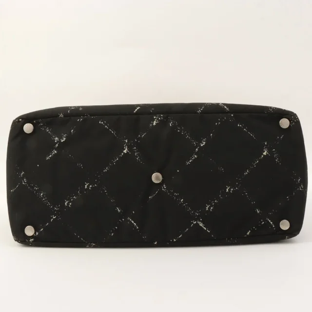 Chanel Circa 1998 Travel Line Tote Bag, Black in Black Nylon from VINTAGE QOO TOKYO, photo 9 of 12