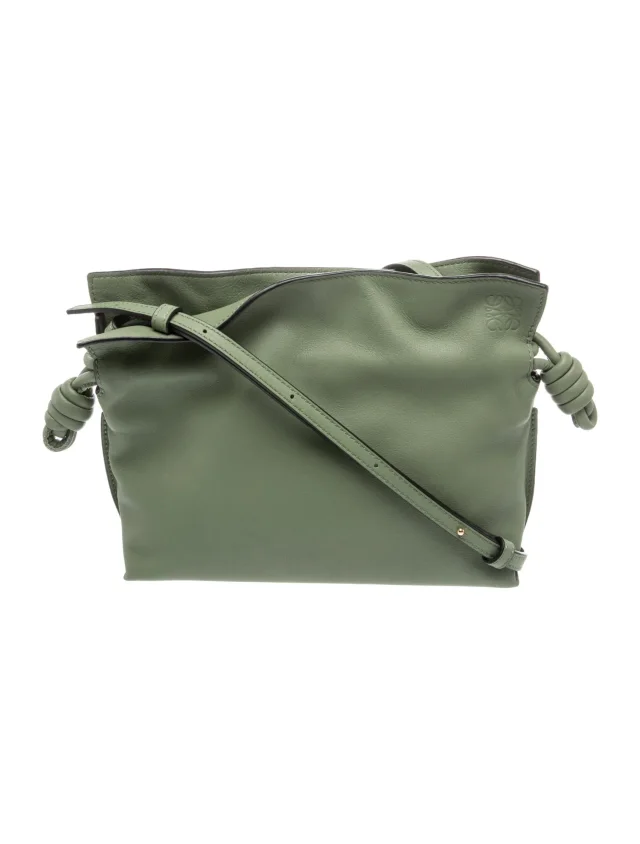 Loewe Leather Flamenco Knot Mini 2023 in green Leather from The RealReal
